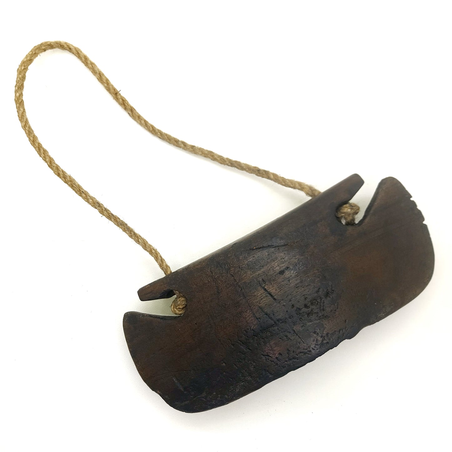Vintage Javanese Wooden Cow Bell Cattle Bell Asian Primitive Folk Art Farmhouse Rustic Home Decor Unique Wall Decor - BC1014