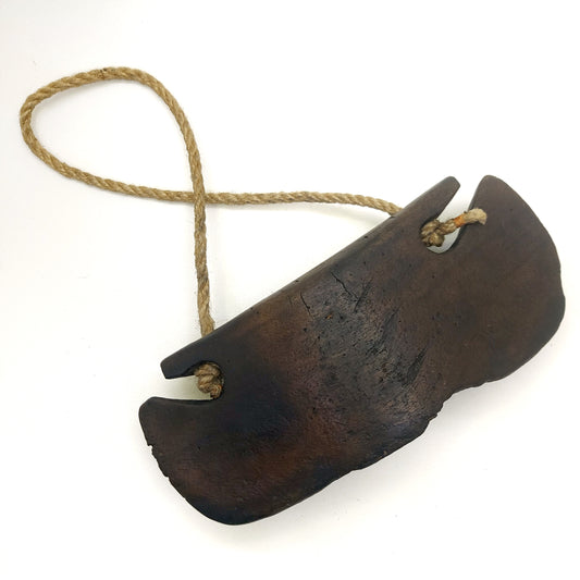 Vintage Javanese Wooden Cow Bell Cattle Bell Asian Primitive Folk Art Farmhouse Rustic Home Decor Unique Wall Decor - BC1014
