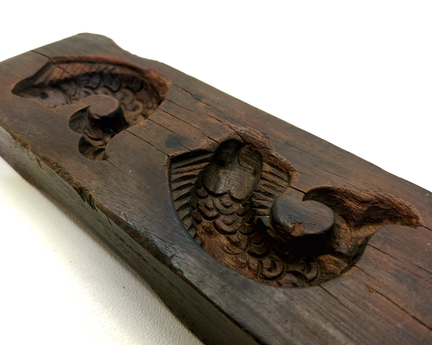 Vintage Oriental Wooden Biscuit Mold Set of 2 Cookie Molds Primitive Hand Carved Wooden Mold Kitchen Utensils Farmhouse Chic Rustic Home Decor