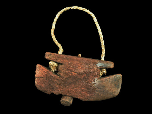 Vintage Wooden Cow Bell Cowbell Asian Cattle Bell Primitive Decor Rustic Home Decor Farmhouse Wall Decor - BC1013