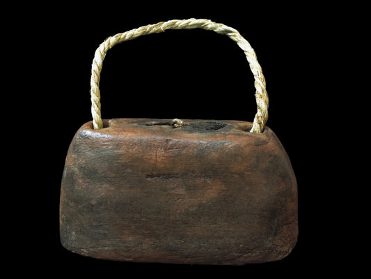 Vintage Wooden Cow Bell Cowbell Asian Cattle Bell Primitive Decor Rustic Home Decor Farmhouse Wall Decor - BC1012