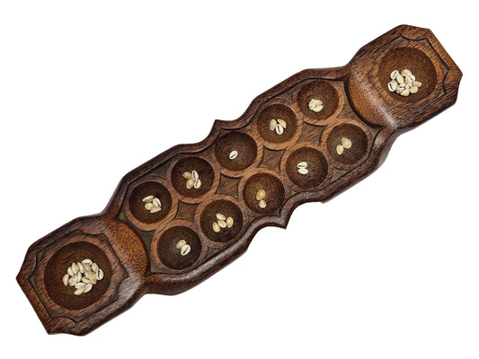 Vintage Mancala Board Game from Coconut Wood – Strategy Game – Functional Art – Home Decor – Living Room Decor – Interior Accent Piece