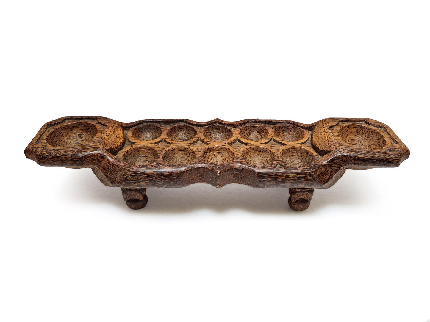 Vintage Mancala Board Game from Coconut Wood – Strategy Game – Functional Art – Home Decor – Living Room Decor – Interior Accent Piece