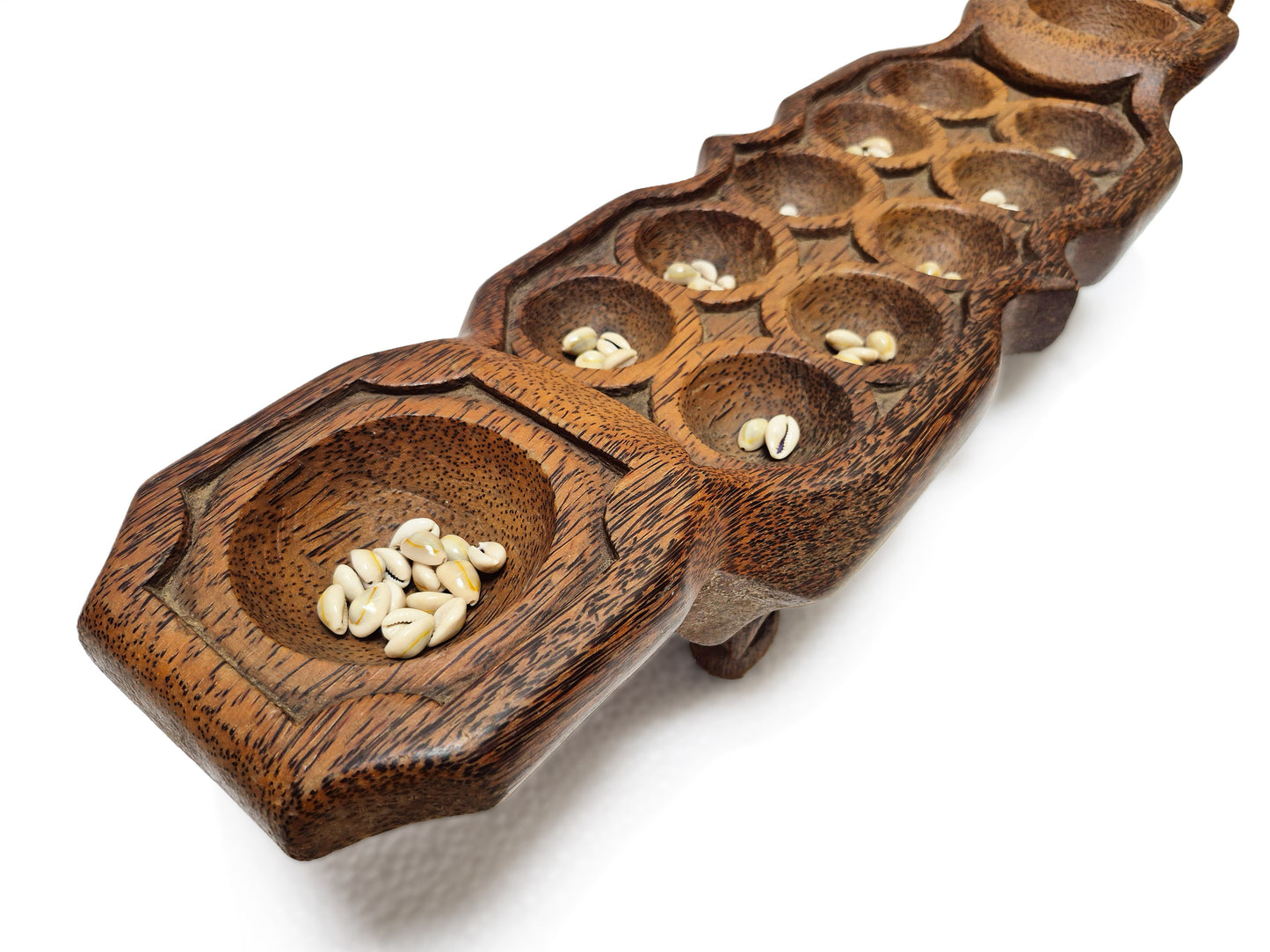 Vintage Mancala Board Game from Coconut Wood – Strategy Game – Functional Art – Home Decor – Living Room Decor – Interior Accent Piece