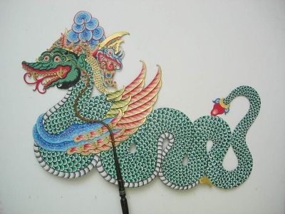 Dragon character in traditional Javanese wayang shadow puppet