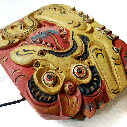 Bali Dragon Rustic Wooden Bell Traditional Folk Art Balinese Wood Carving Cattle Bell Primitive Statement Piece Home Decor Collectible Asian Vintage Item  - BF1011