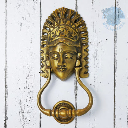Brass Door Knocker Balinese Woman Head – Door Fitting – Brass Hardware – Front Door Decor – Door Furniture