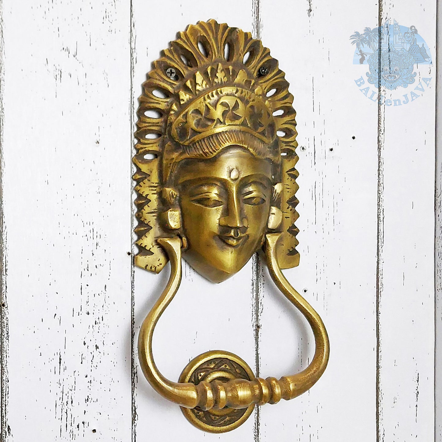 Brass Door Knocker Balinese Woman Head – Door Fitting – Brass Hardware – Front Door Decor – Door Furniture