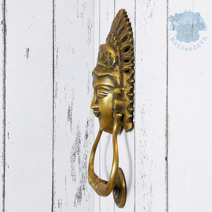 Brass Door Knocker Balinese Woman Head – Door Fitting – Brass Hardware – Front Door Decor – Door Furniture