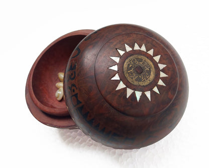 Traditional Handmade Wooden Mancala Board Game with Shell Inlay from Lombok Island - Strategy Game - Vintage Item - Asian Decor - Home Decor - Statement Pieces - Living Room Decor - Folk Art - Unique Gift Idea