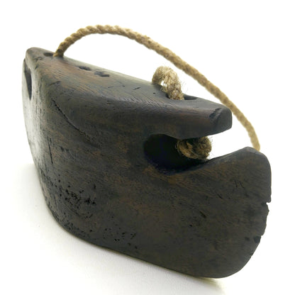 Vintage Javanese Wooden Cow Bell Cattle Bell Asian Primitive Folk Art Farmhouse Rustic Home Decor Unique Wall Decor - BC1014