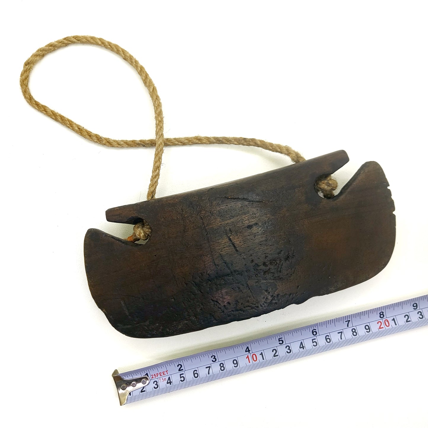 Vintage Javanese Wooden Cow Bell Cattle Bell Asian Primitive Folk Art Farmhouse Rustic Home Decor Unique Wall Decor - BC1014