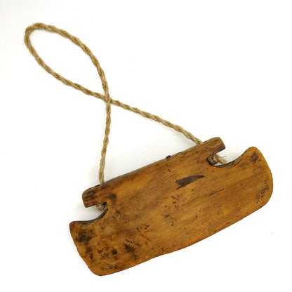 Vintage Wooden Cow Bell Cowbell Asian Cattle Bell Primitive Decor Vintage Rustic Home Decor Farmhouse Unique Bohemian Decor Art Wall Decor - BC1017