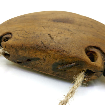 Patina wood surface of an old wooden bell