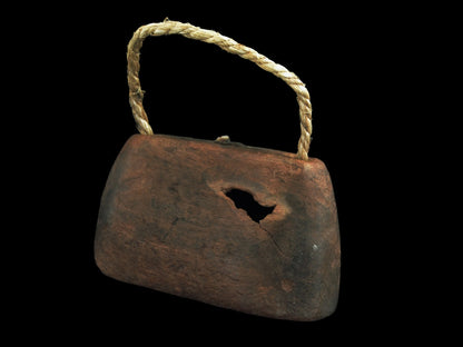 Vintage Wooden Cow Bell Cowbell Asian Cattle Bell Primitive Decor Rustic Home Decor Farmhouse Wall Decor - BC1012