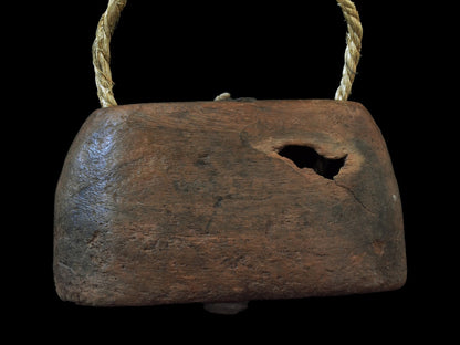 Vintage Wooden Cow Bell Cowbell Asian Cattle Bell Primitive Decor Rustic Home Decor Farmhouse Wall Decor - BC1012