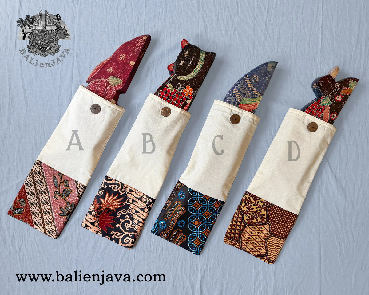 Four fabric pouches labeled A, B, C, and D, each holding a animal-shaped board game, arranged on a light blue background. 