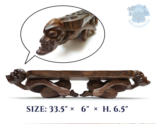 Vintage Asmat Tribe Wood Carving Mancala Board Game 5-Holes – Primitive Decor – Asian Folk Art – Living Room Home Decor