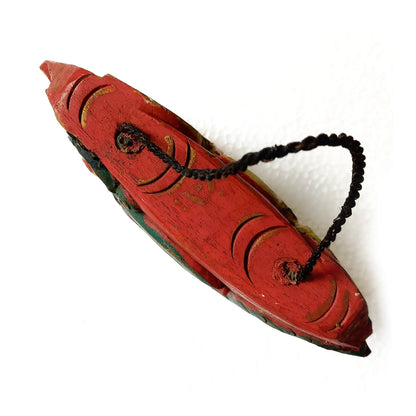 Vintage Wooden Bell – Balinese Dragon Wall Décor – Folk Art