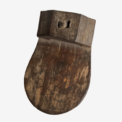 Vintage Wooden Dagger Holder for Coconut Harvester (Set of 2) with Javanese Calendar Carving | DG1502