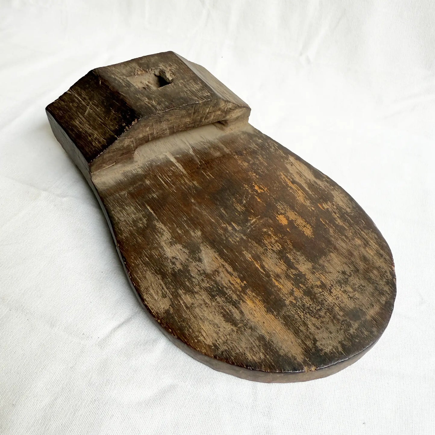 Vintage Wooden Dagger Holder for Coconut Harvester (Set of 2) with Javanese Calendar Carving | DG1502
